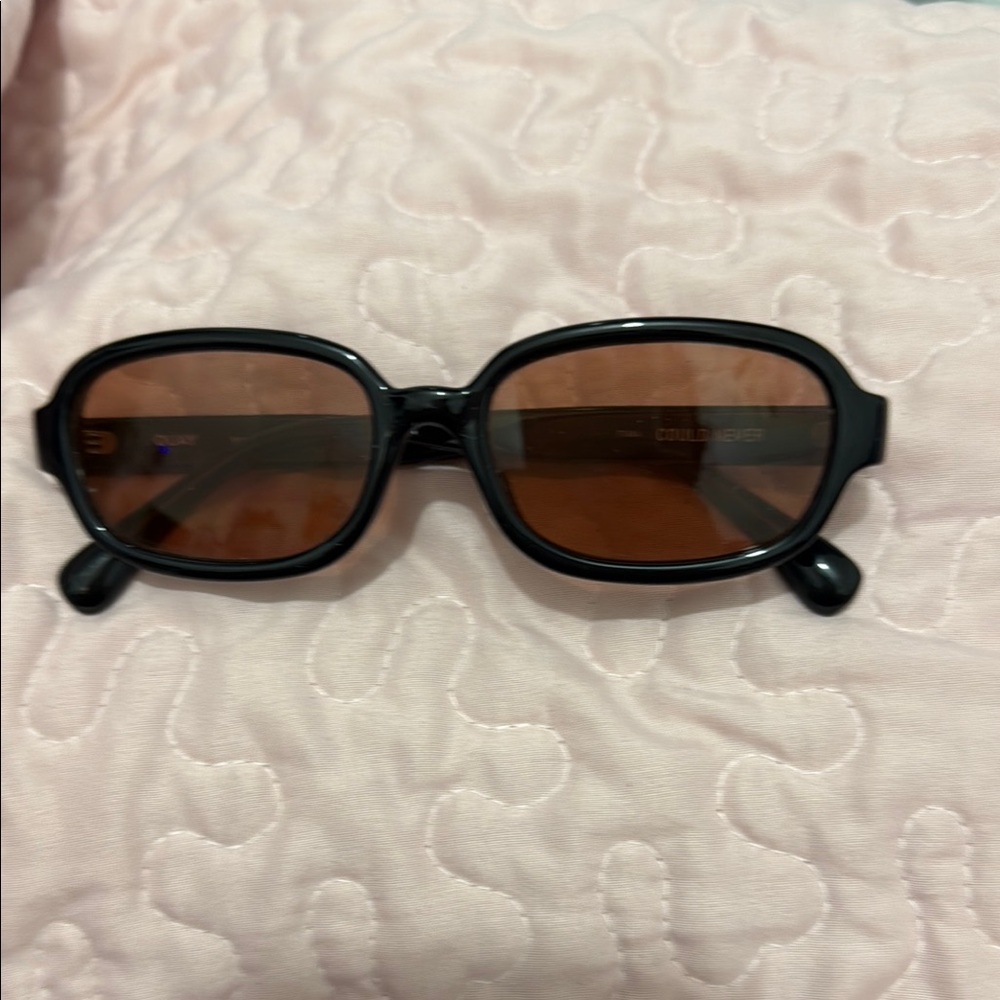 Quay Never Could Black Sunglasses with Brown Lenses